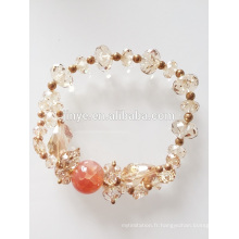 Bracelet en perles d&#39;agate naturelle cristal Autriche Fashion